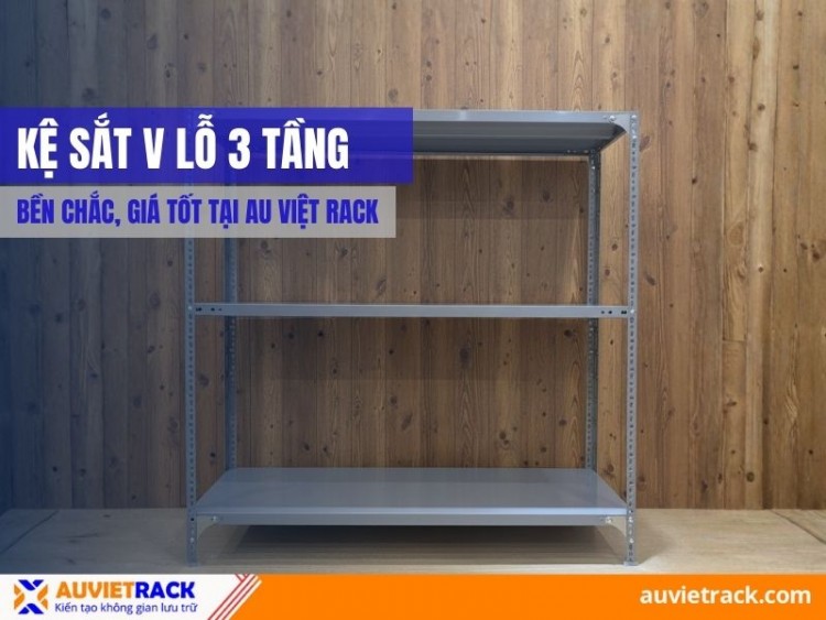 3-Tier Slotted Angle Rack Durable and Affordable at Au Viet Rack