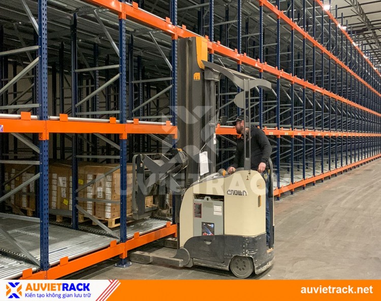 PALLET FLOW RACKING OPERATES SAFELY