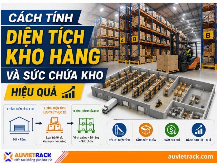 Cách tính diện tích kho hàng và sức chứa kho hiệu quả 