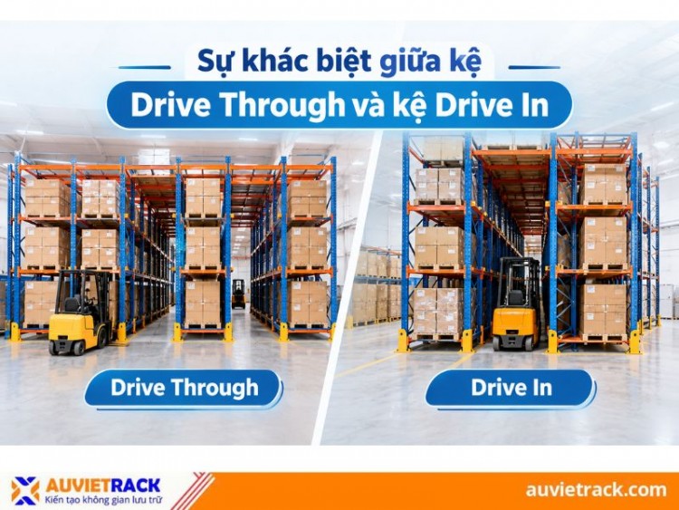 Sự khác biệt giữa kệ Drive Through và kệ Drive In