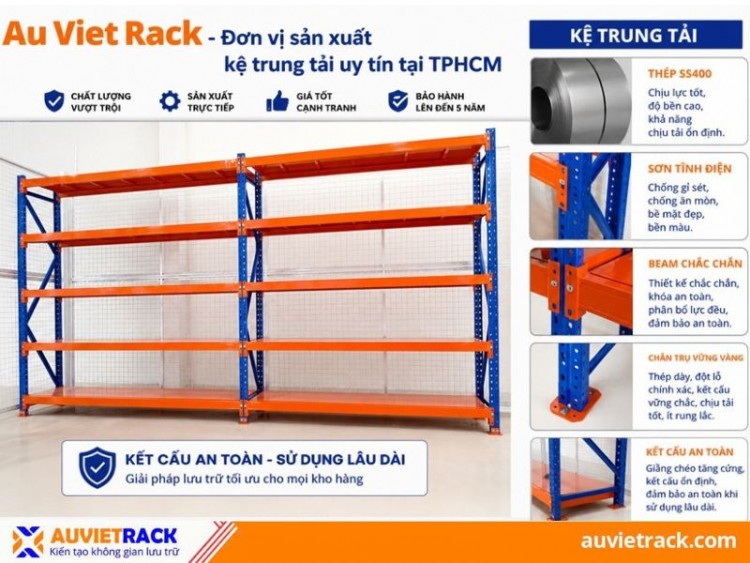 Đơn vị sản xuất kệ trung tải uy tín và giá tốt tại TPHCM