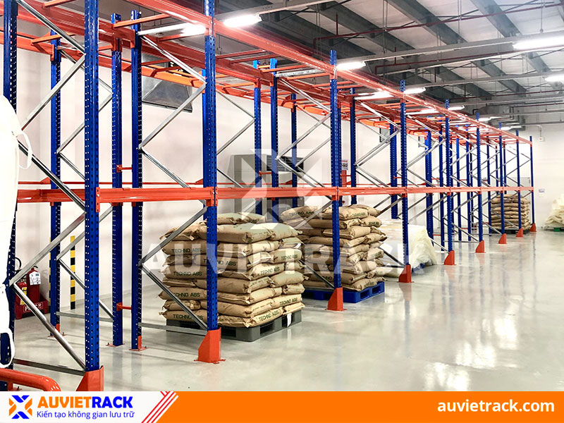Double Deep racking installation by Au Viet Rack at Customer's warehouse