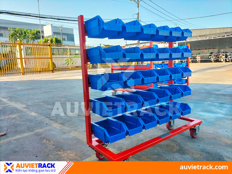 Storage bin rack with compact size on request