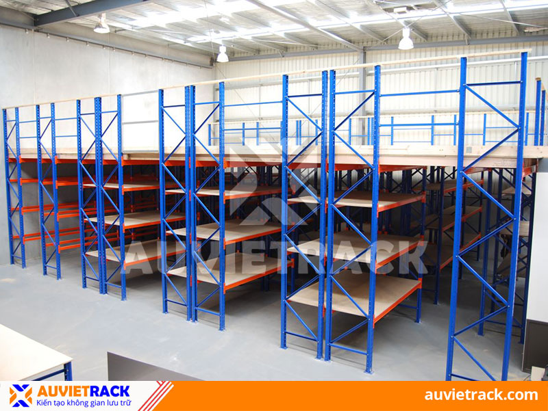 What kind of goods are mezzanine racks used for?