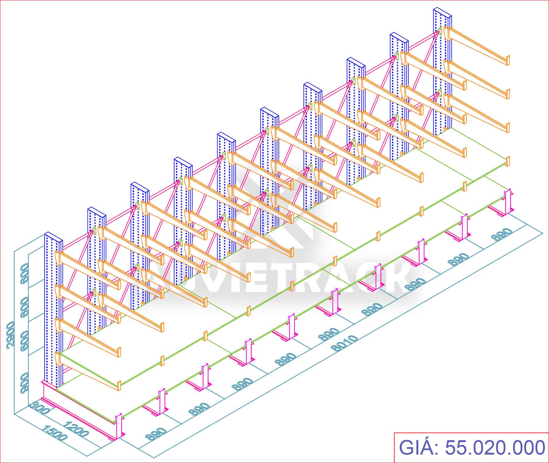 The price list of Cantilever Racking A 