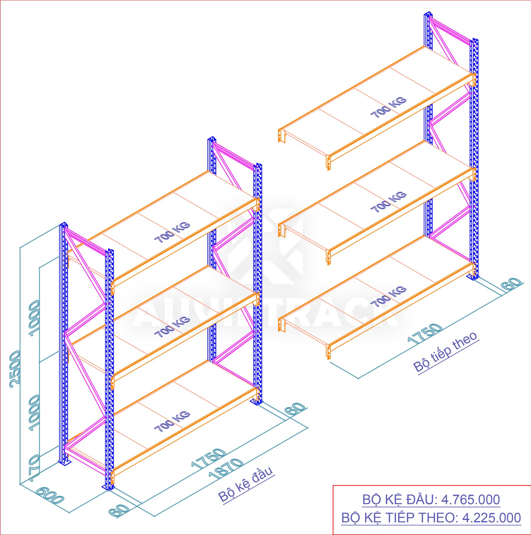 Báo giá mẫu kệ trung tải C 