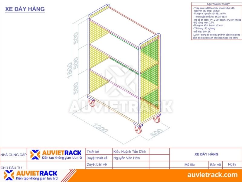 Cấu tạo của xe đẩy hàng