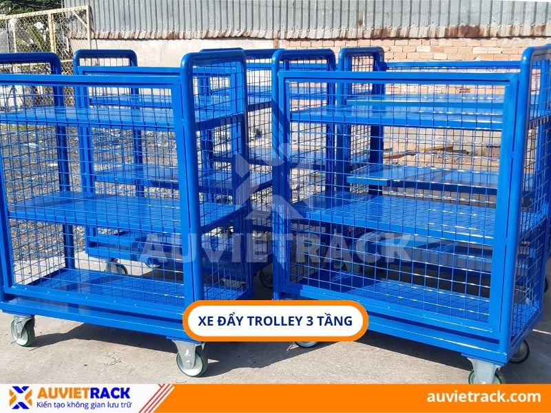 Xe đẩy hàng Trolley 3 tầng