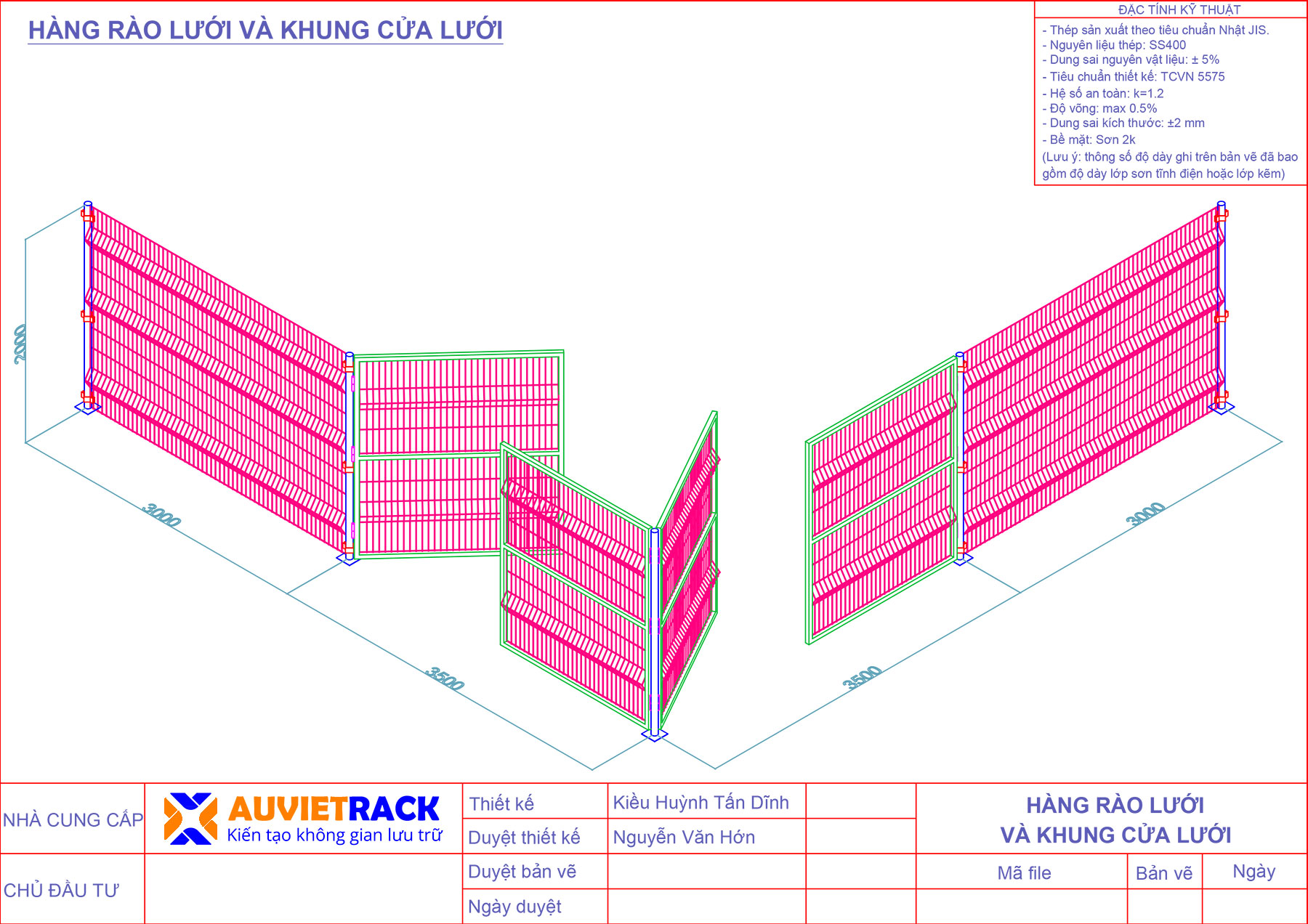 Đặc tính kỹ thuật hàng rào lưới