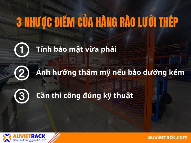 Nhược điểm của hàng rào lưới thép
