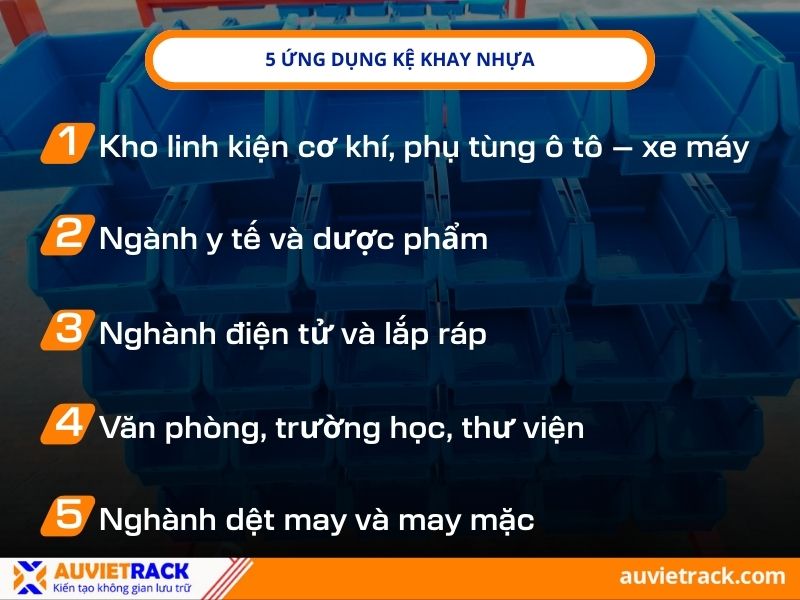 Ứng dụng của kệ khay nhựa