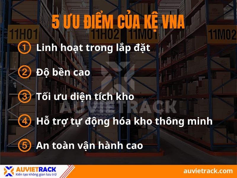 Ưu điểm của kệ VNA trong kho hàng