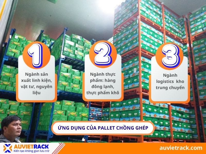 Ứng dụng của pallet sắt chồng gh&eacute;p