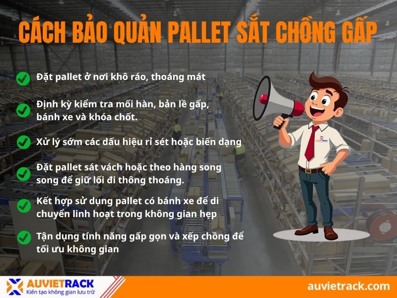 Bảo quản pallet chồng gấp