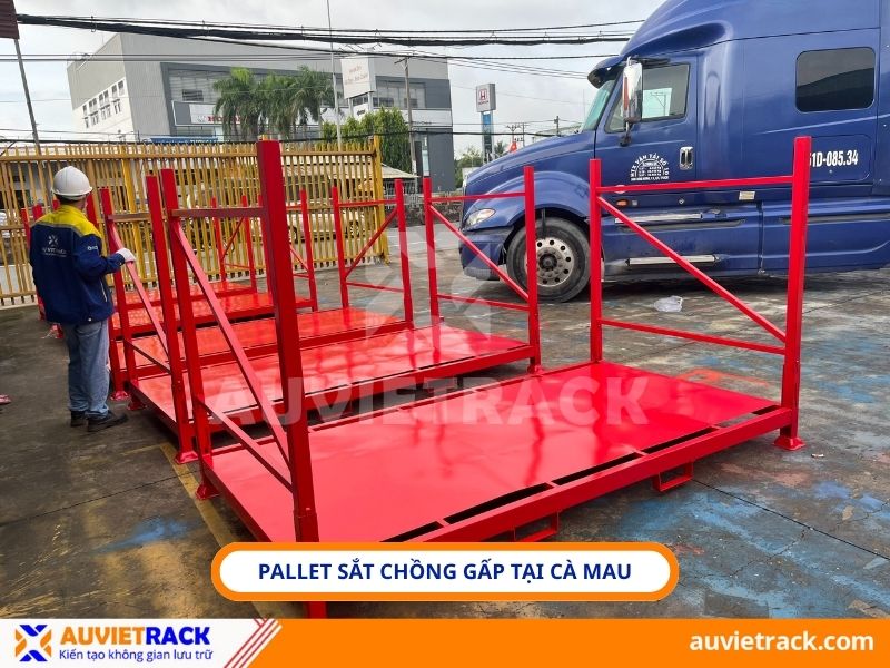 Dự &aacute;n pallet sắt chồng gấp