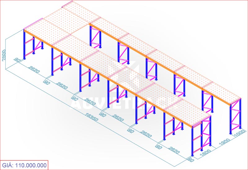 Bảng giá mẫu sàn thao tác B - Au Viet Rack