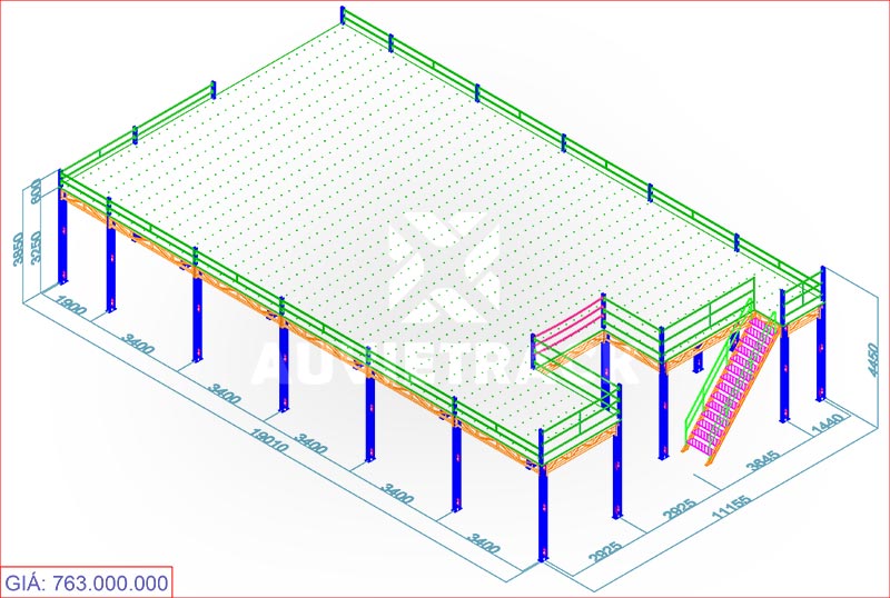 Bảng giá mẫu sàn thao tác C - Au Viet Rack