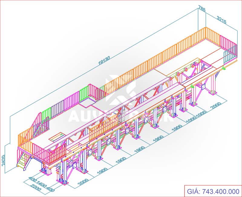 Bảng giá mẫu sàn thao tác D - Au Viet Rack