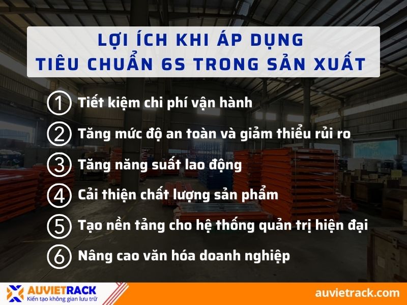 Lợi ích khi áp dụng tiêu chuẩn 6s trong sản xuất