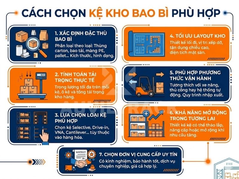 C&aacute;ch chọn kệ kho bao b&igrave; ph&ugrave; hợp