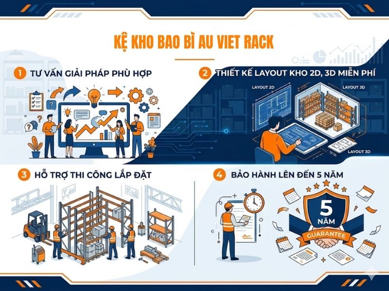 Kệ kho bao b&igrave; tại Au Viet Rack