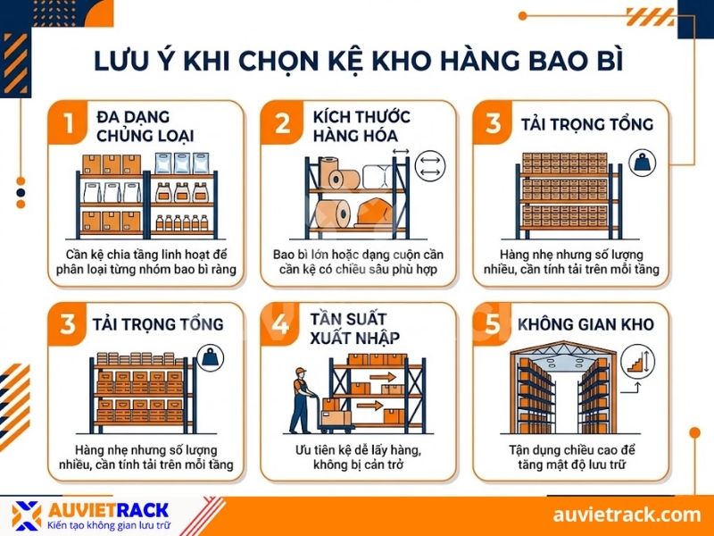 Lưu &yacute; khi chọn kệ kho bao b&igrave;