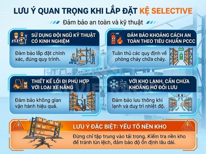 Lưu ý quan trọng khi lắp đặt kệ