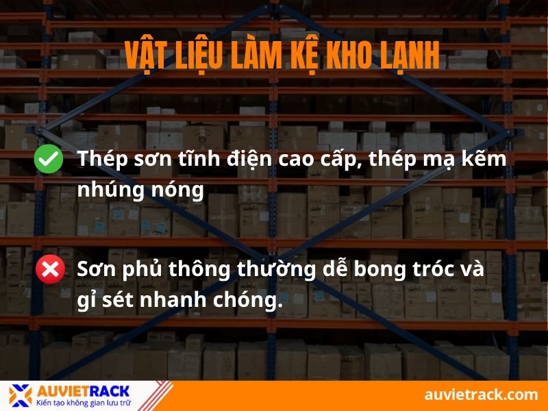 Vật liệu làm kệ kho lạnh