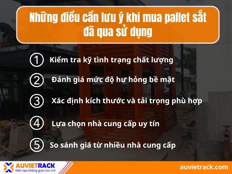  Những điều cần lưu &yacute; khi mua pallet sắt đ&atilde; qua sử dụng