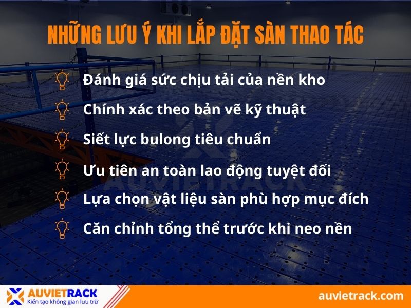 Lưu ý khi lắp đặt sàn thao tác