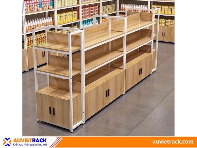 Mẫu kệ si&ecirc;u thị trưng b&agrave;y h&agrave;ng h&oacute;a