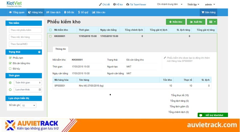 Phần mềm quản l&yacute; kho h&agrave;ng kiotviet