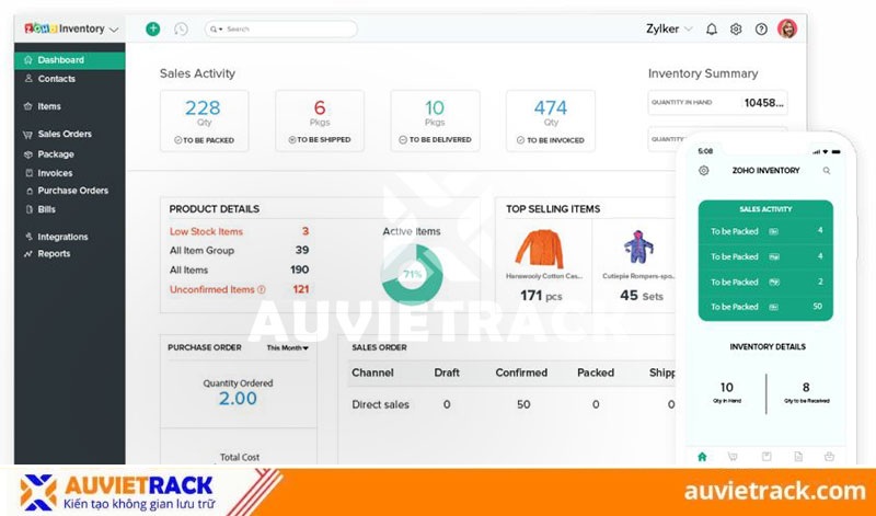 Phần mềm quản l&yacute; kho h&agrave;ng Zoho