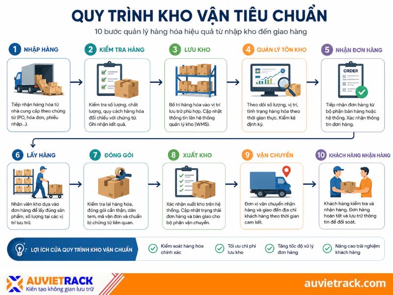 quy tr&igrave;nh kho vận ti&ecirc;u chuẩn
