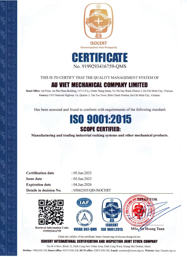 GCN-AU VIET-ISO-9001:2015